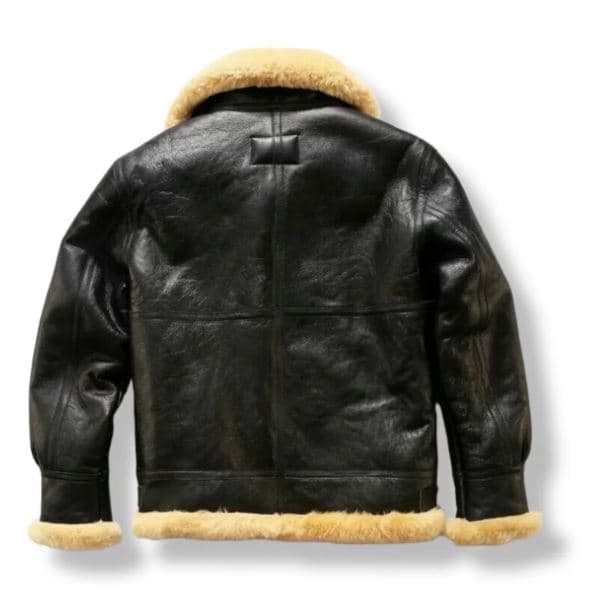 Pairo Men's Black B3 Shearling Bomber Jacket thumbnail 2