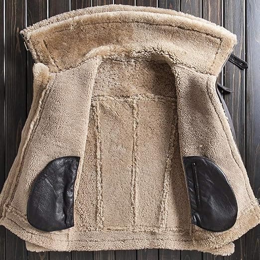Pairo Men's RAF Double Collar B3 Bomber Jacket Fur Collar thumbnail 3