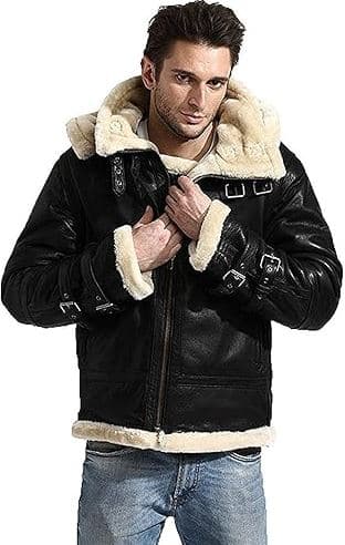 Pairo Men's Winter Hood B3 Aviator Jacket thumbnail 2