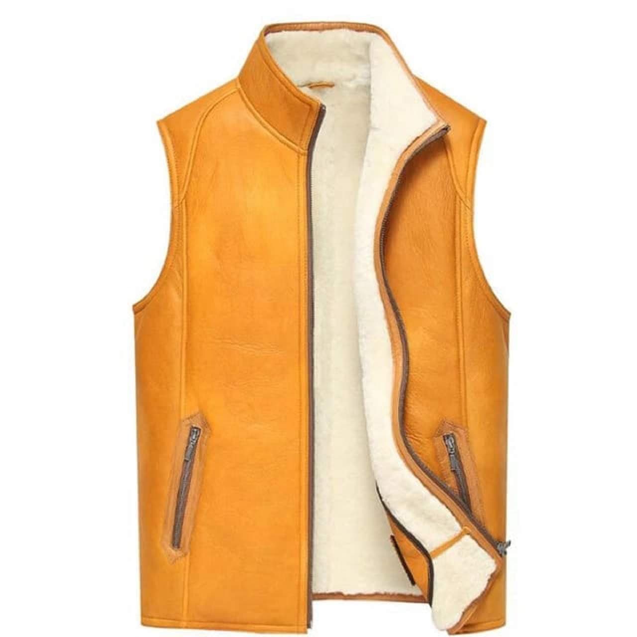 Pairo Men's Authentic B3 Aviator Leather Vest thumbnail 1