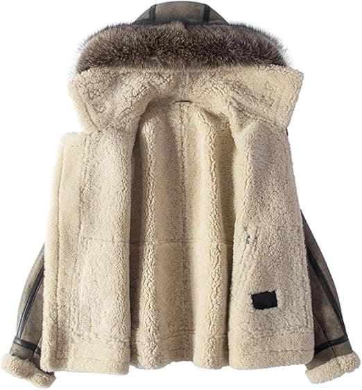 Pairo Men's Fur Collar Hooded B3 Aviator Jacket thumbnail 5
