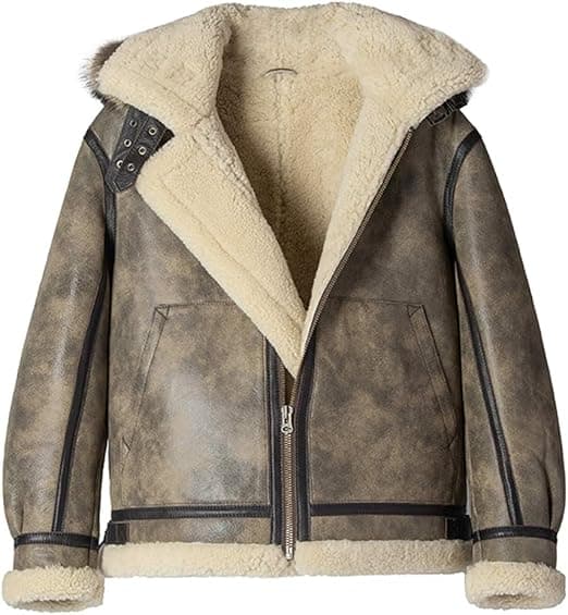 Pairo Men's Fur Collar Hooded B3 Aviator Jacket thumbnail 6