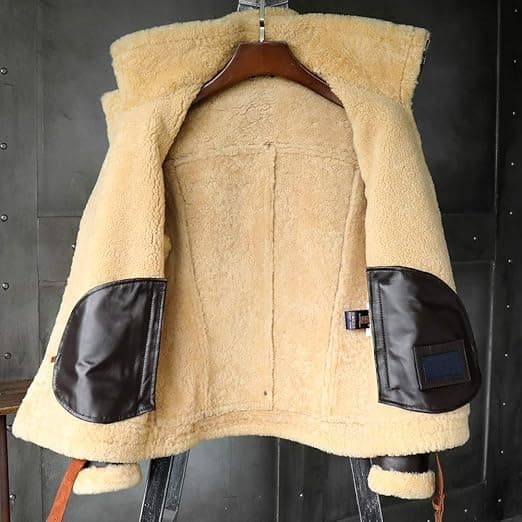 Pairo Men's Double Collar Signature B3 Shearling Bomber Jacket thumbnail 6