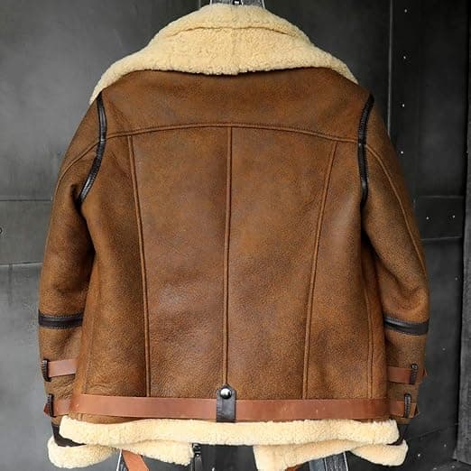 Pairo Men's Double Collar Signature B3 Shearling Bomber Jacket thumbnail 7