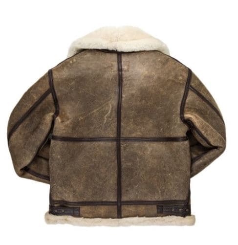 Pairo Men's Light Brown Hood B3 Shearling Jacket thumbnail 2