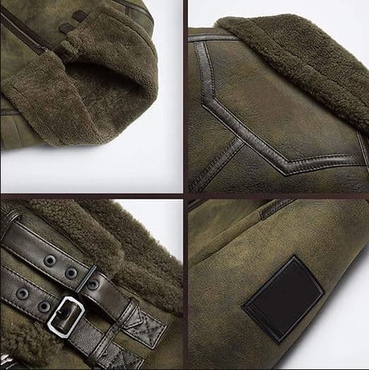 Pairo Men's Olive Green B3 Aviator Jacket thumbnail 2