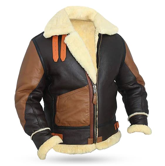 Pairo Men's Black Brown B3 Bomber Jacket thumbnail 2