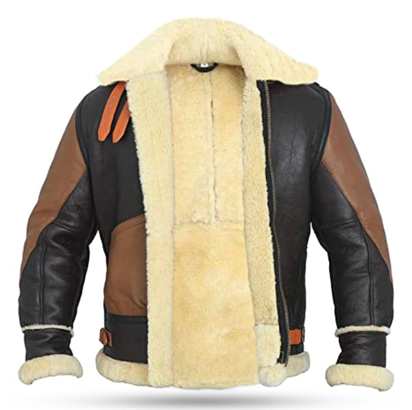 Pairo Men's Black Brown B3 Bomber Jacket thumbnail 3