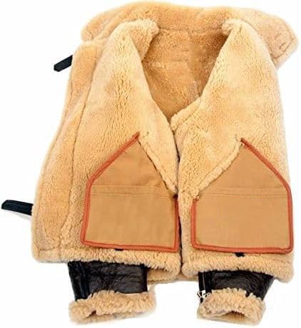 Pairo Men's Light Brown Shearling Leather Jacket B3 Bomber thumbnail 3