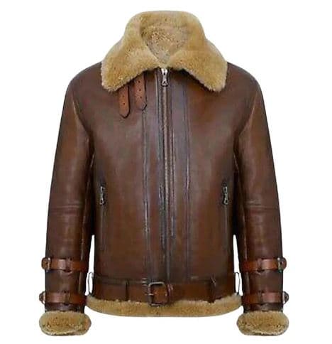 Pairo Men's Dark Brown Leather Jacket B3 Bomber thumbnail 1
