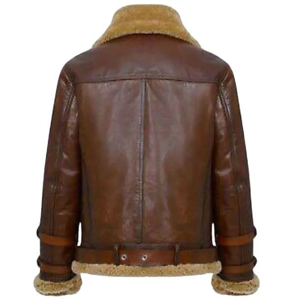 Pairo Men's Dark Brown Leather Jacket B3 Bomber thumbnail 4