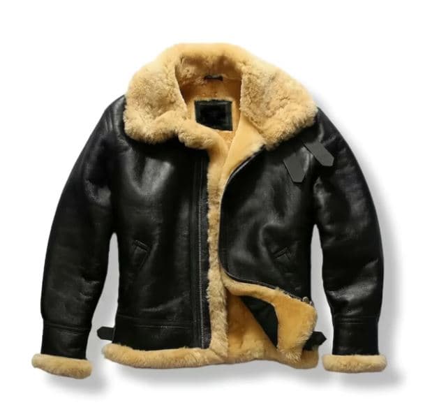Pairo Men's Black B3 Shearling Bomber Jacket