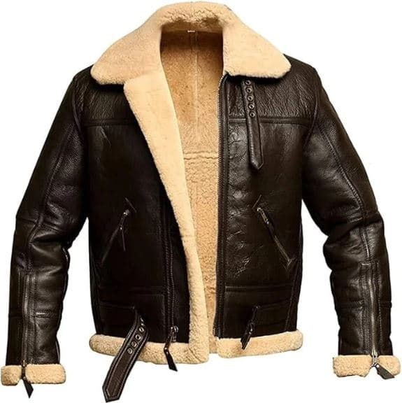 Pairo Men's Tan Brown B3 Sheepskin Jacket