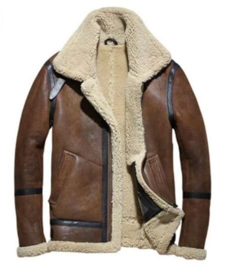 Pairo Men's Vintage RAF B3 Shearling Jacket