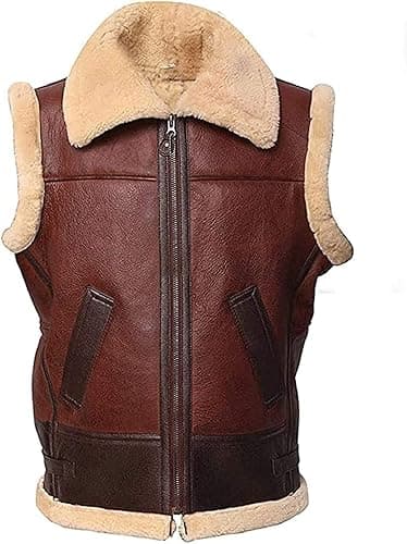 Pairo Men's Maroon B3 Leather Vest