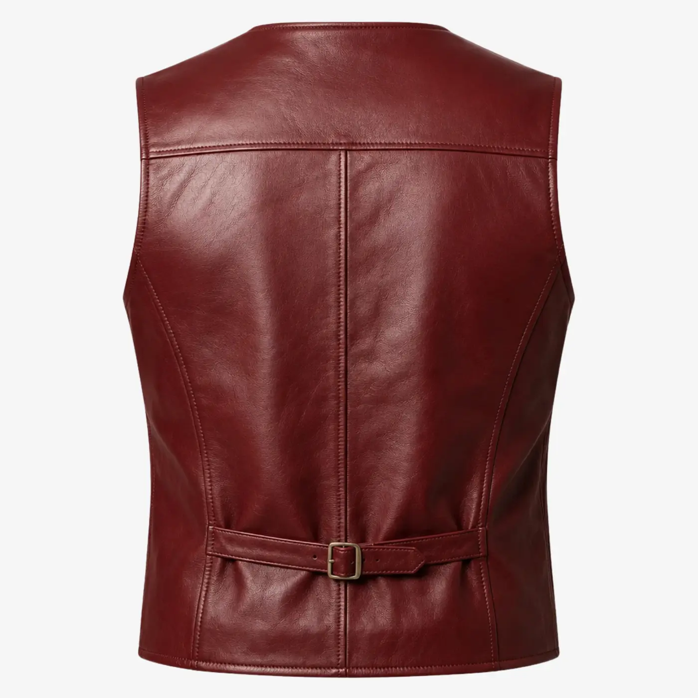 Red Leather Vest For Men