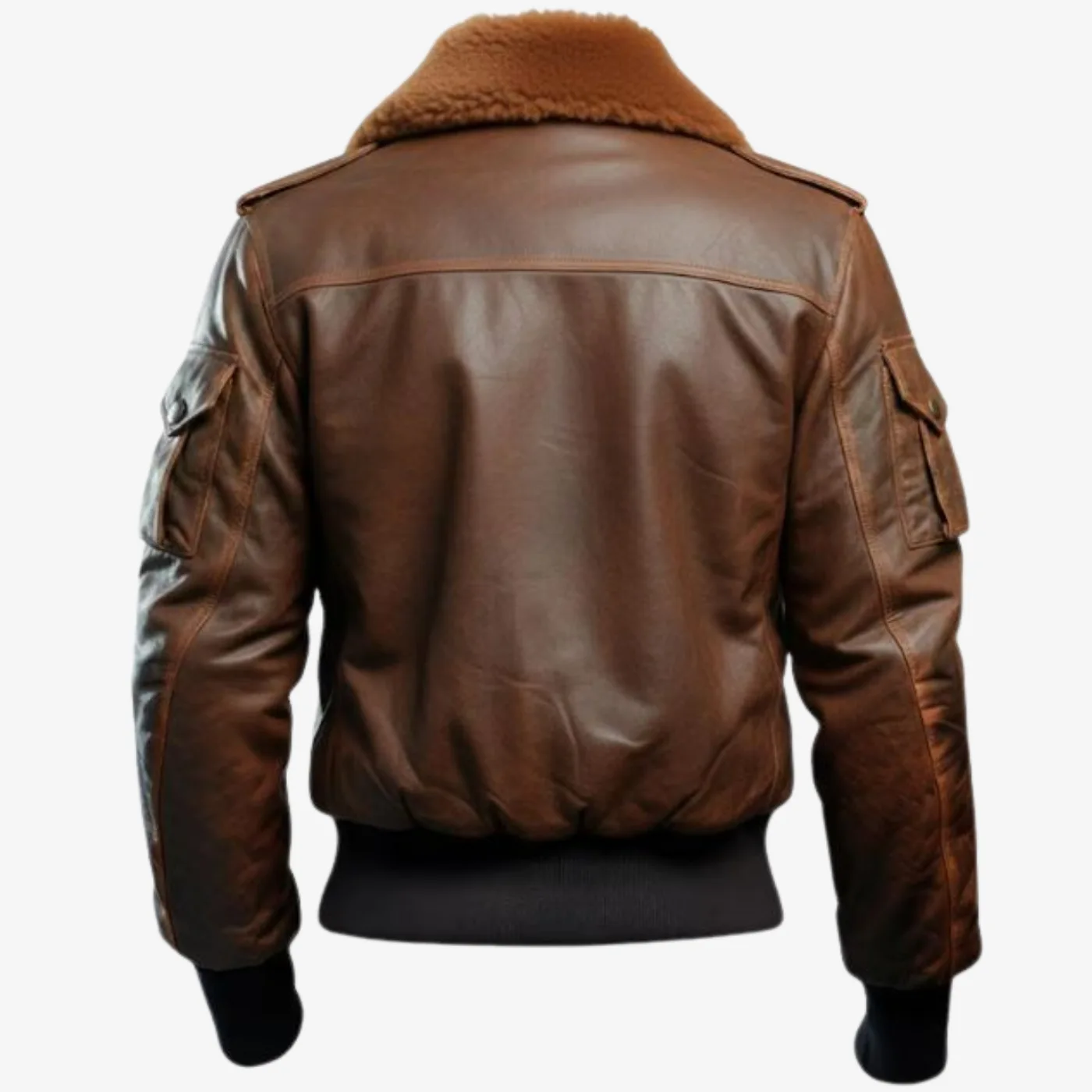 Distressed Brown Leather Jacket for Men