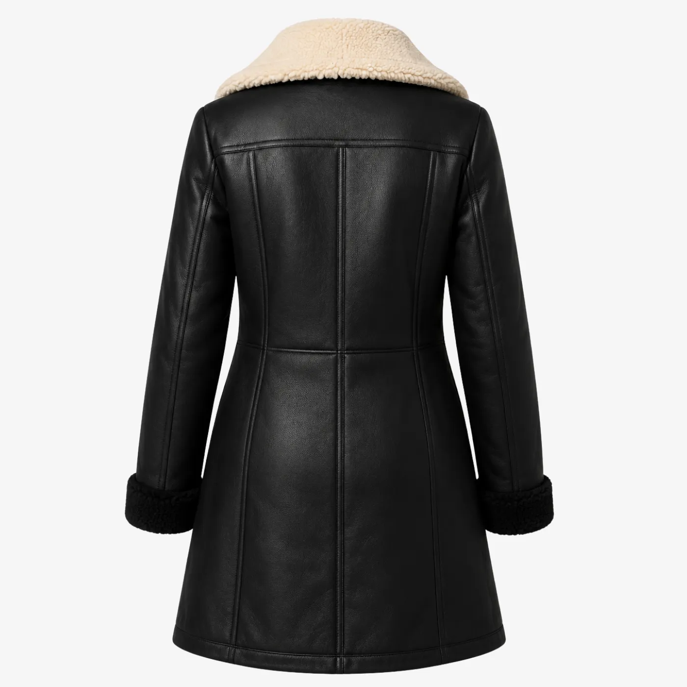 Fur Leather Trench Coat for Women
