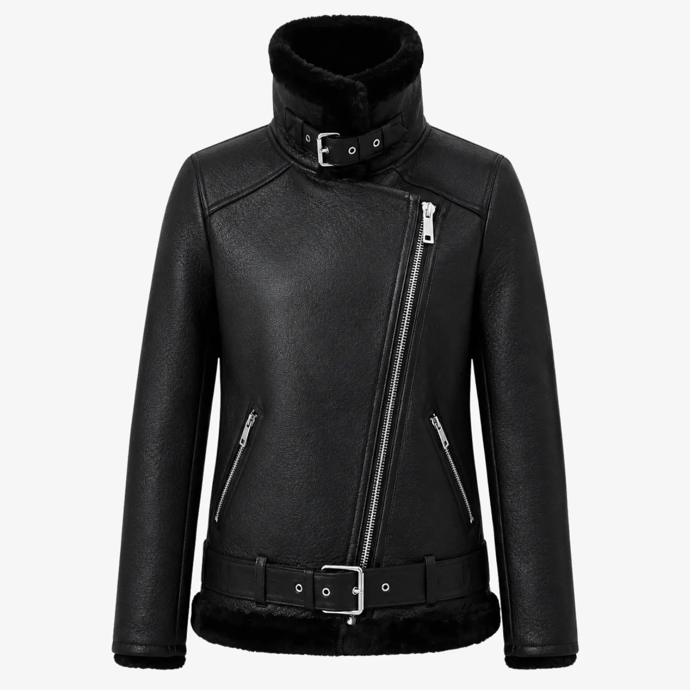Women Fur Biker Jacket