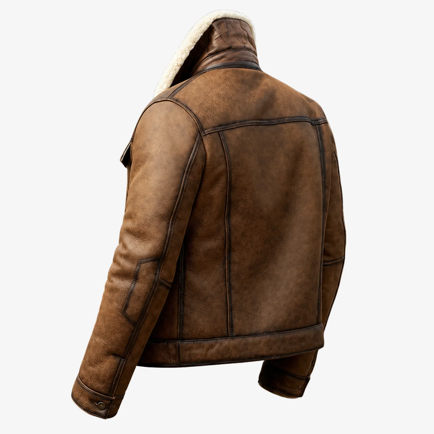 Men Brown Shearling Jacket