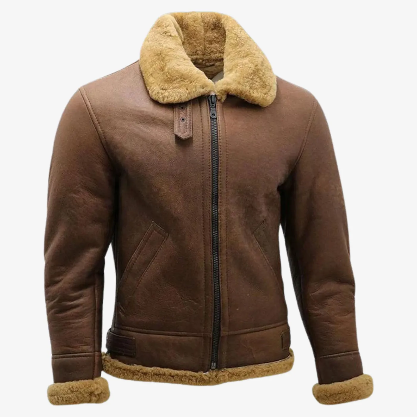 Men's WW2 Brown B3 Bomber Leather Jacket