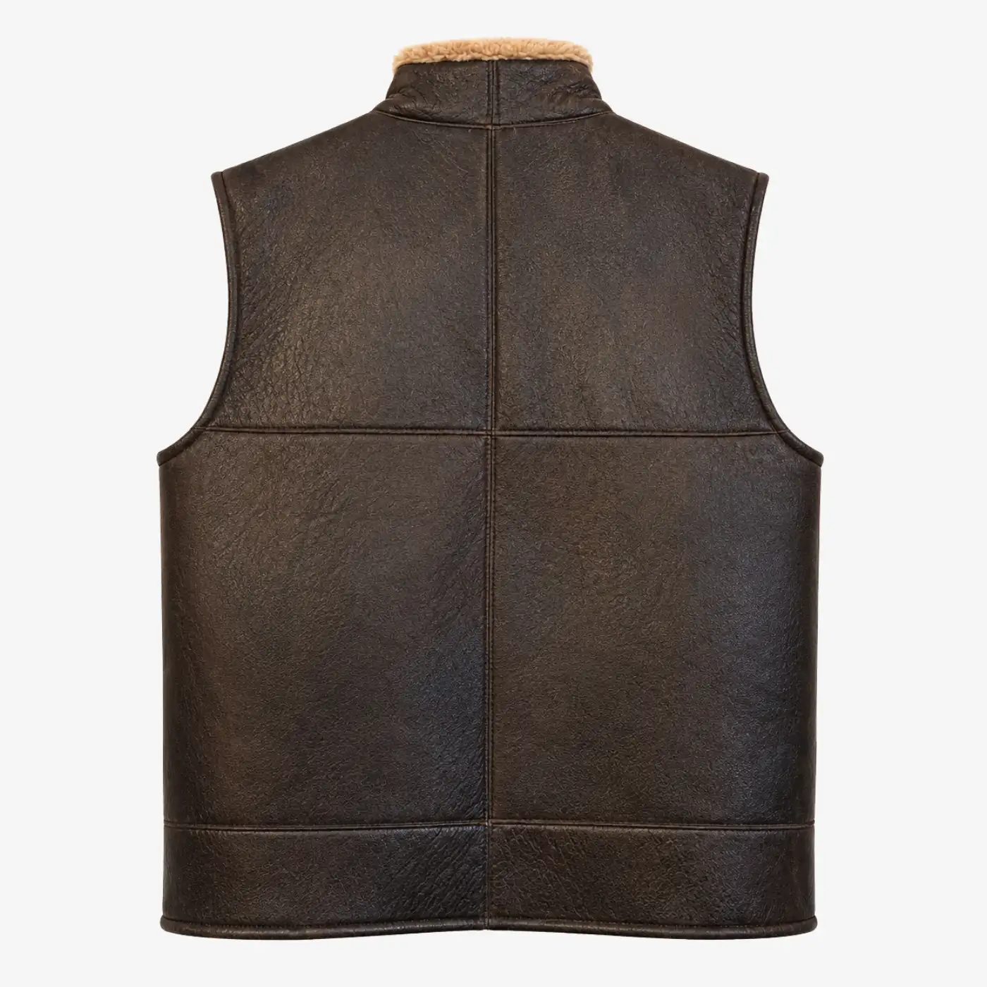 Men's Brown Sheepskin Leather Vest