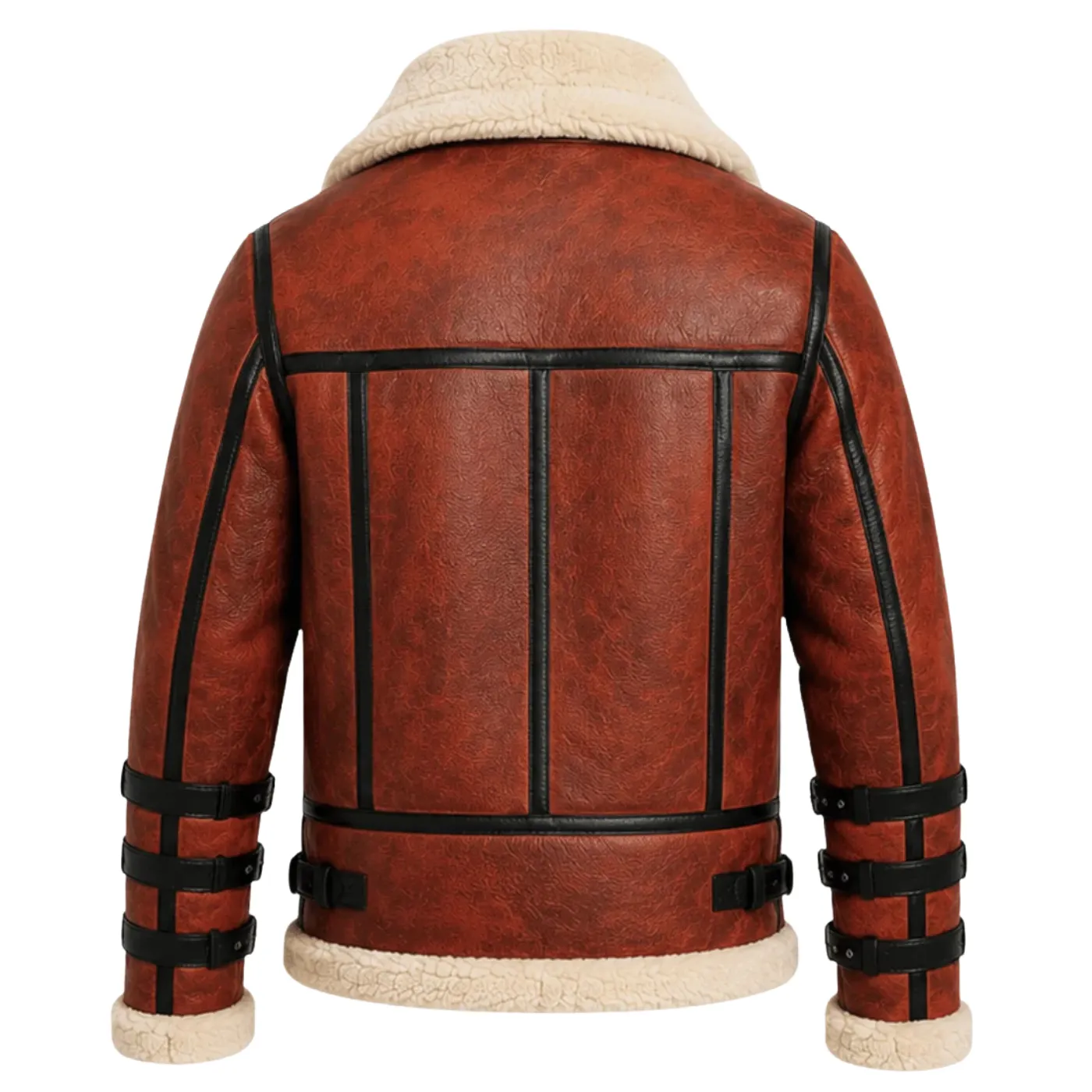 Men Red Waxed Leather Jacket