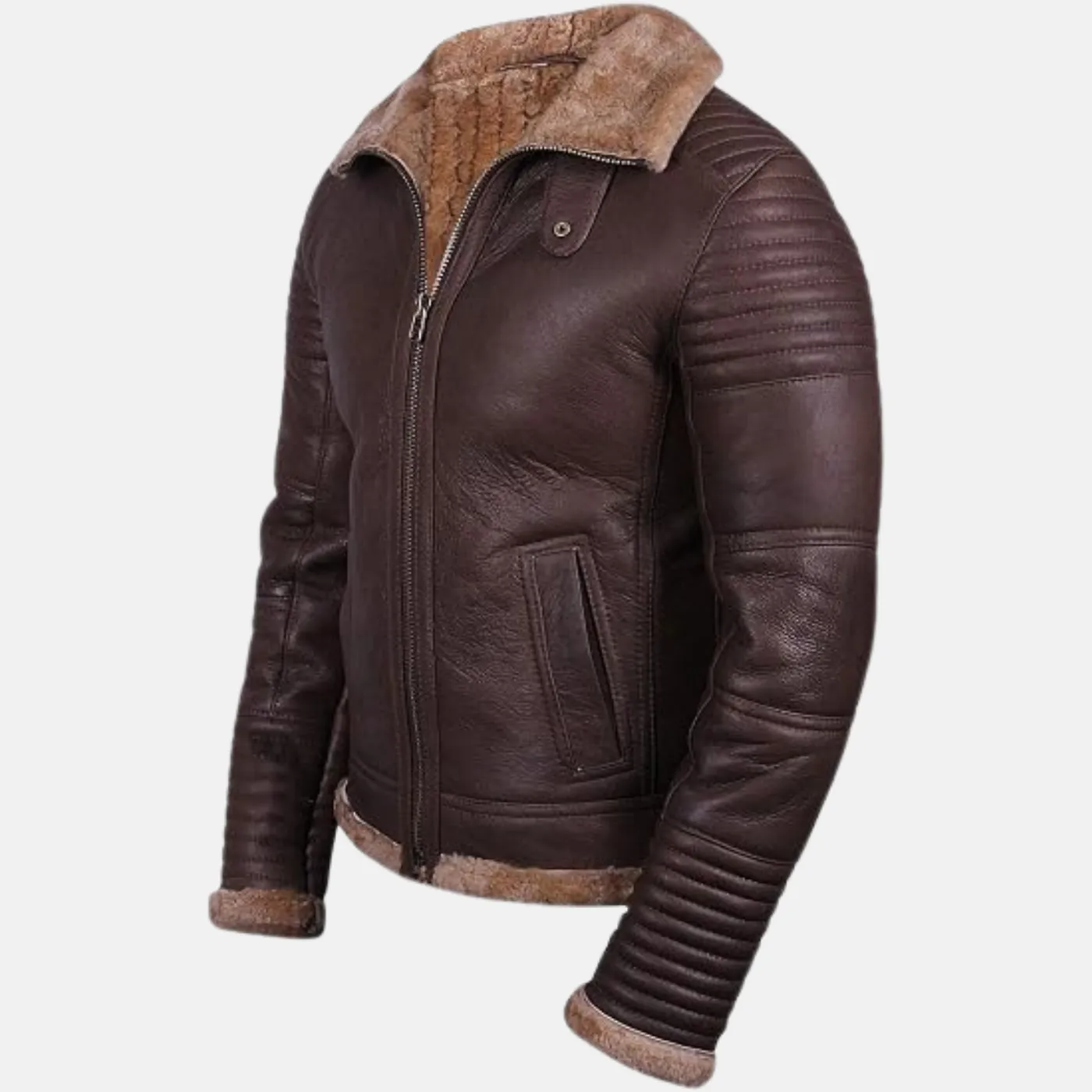 Men's Brown Shearling Jacket