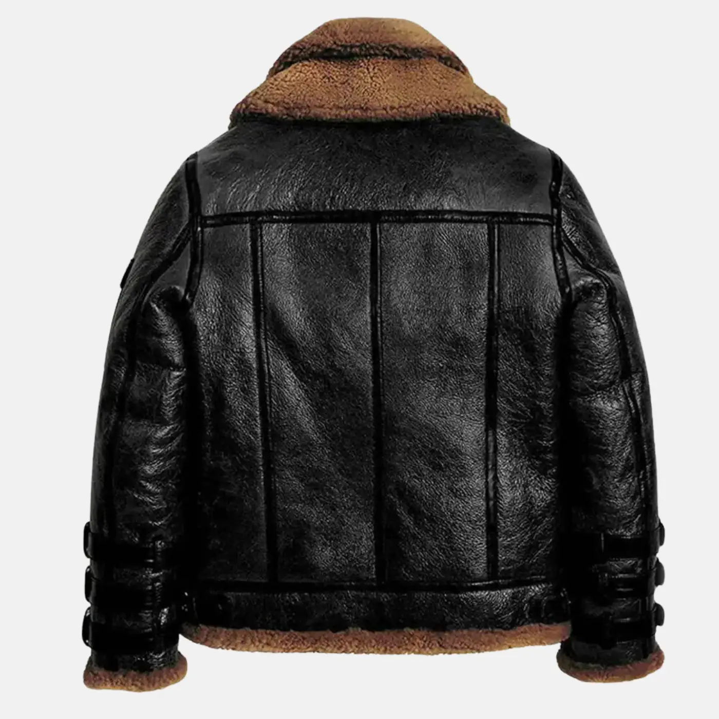 Men's Black RAF Shearling Leather Jacket thumbnail 2