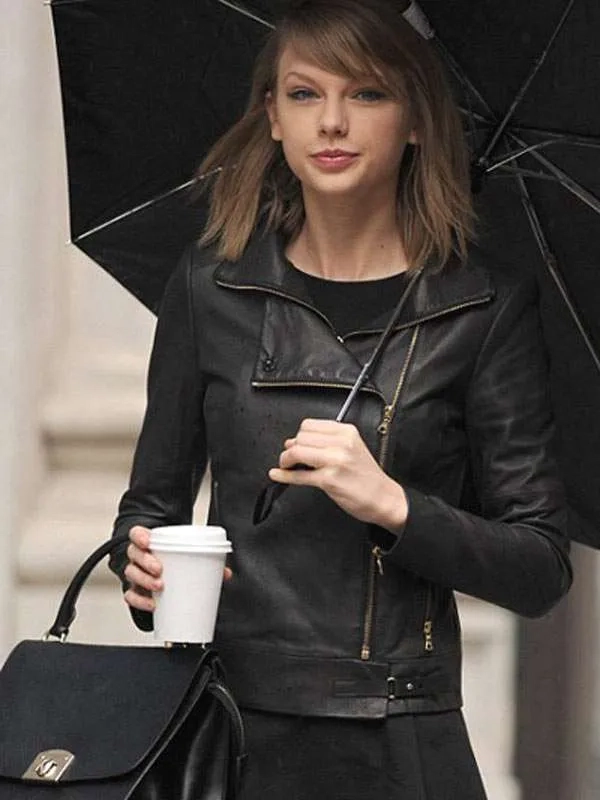 Taylor Swift black leather jacket