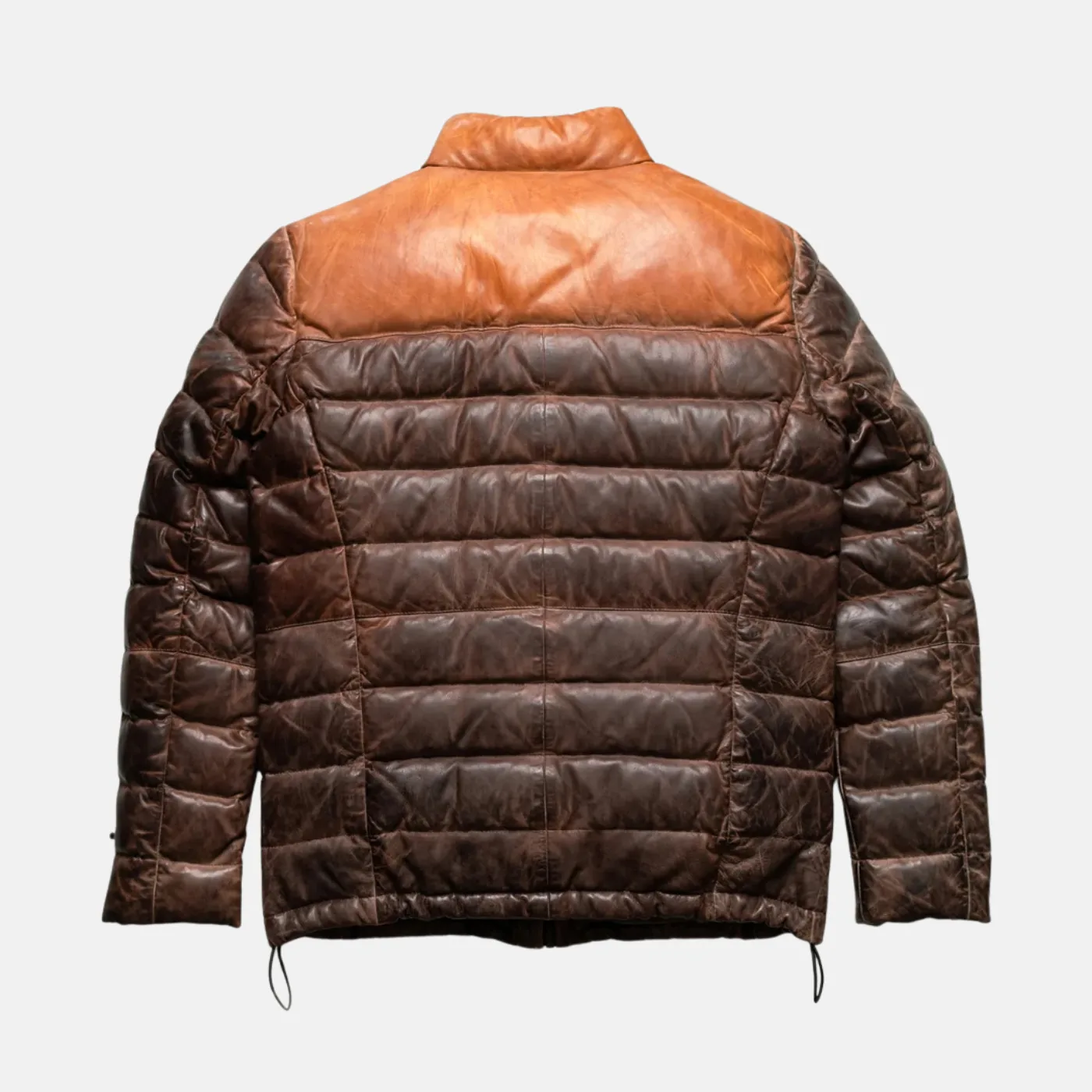 mens leather down jacket
