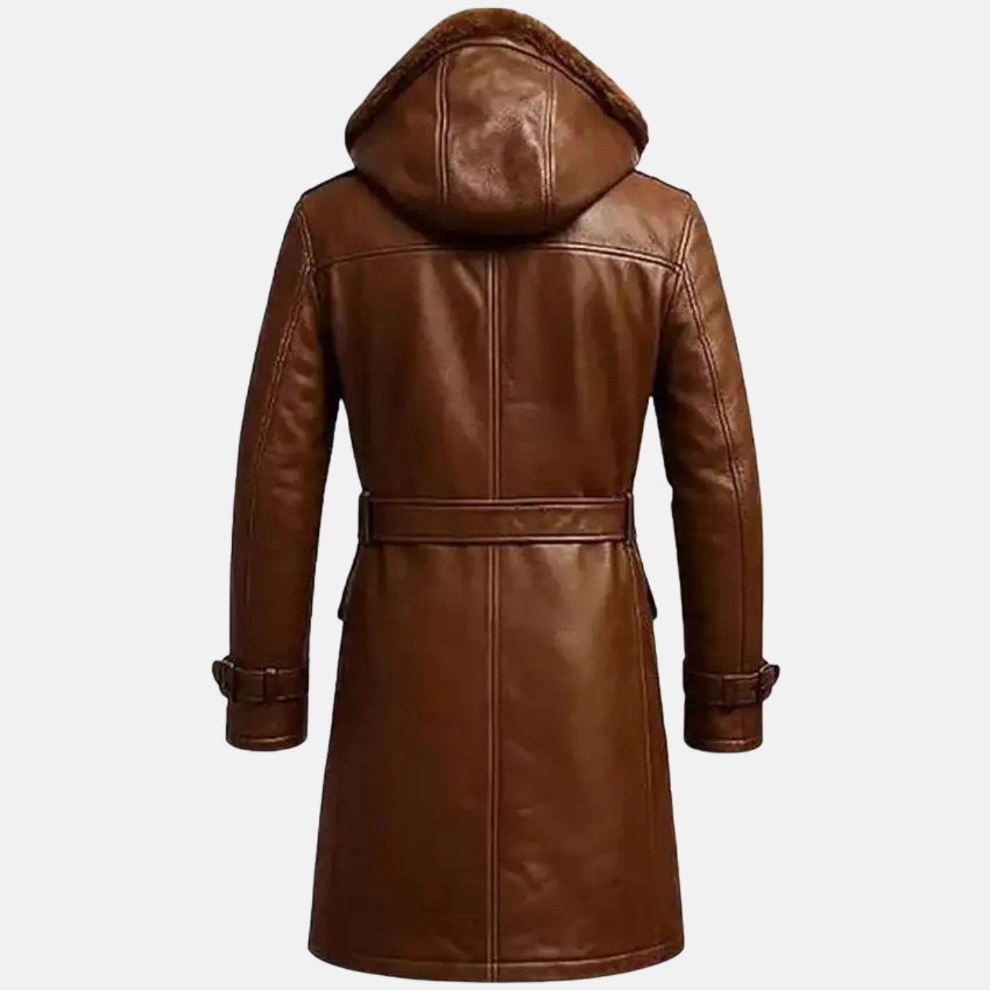 brown leather trench coat men