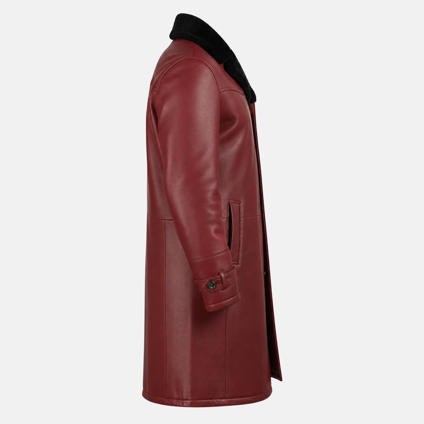maroon leather coat men