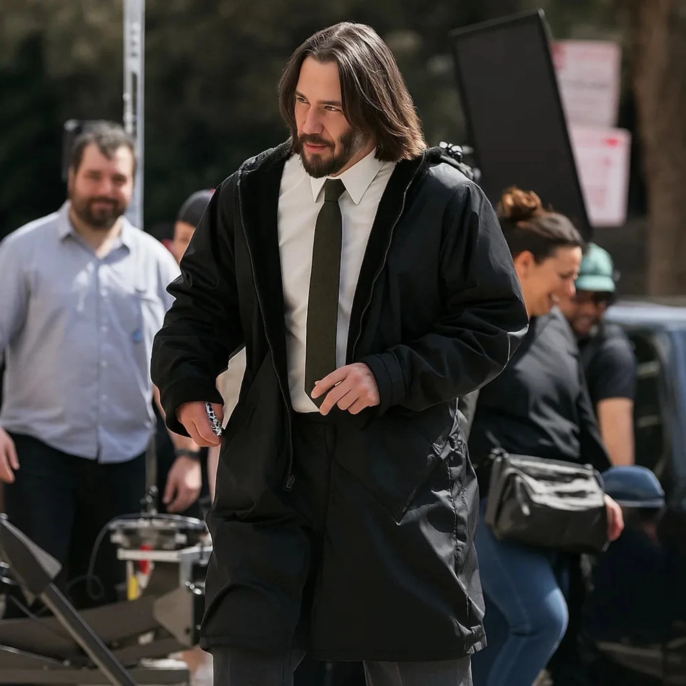 Keanu Reeves black coat