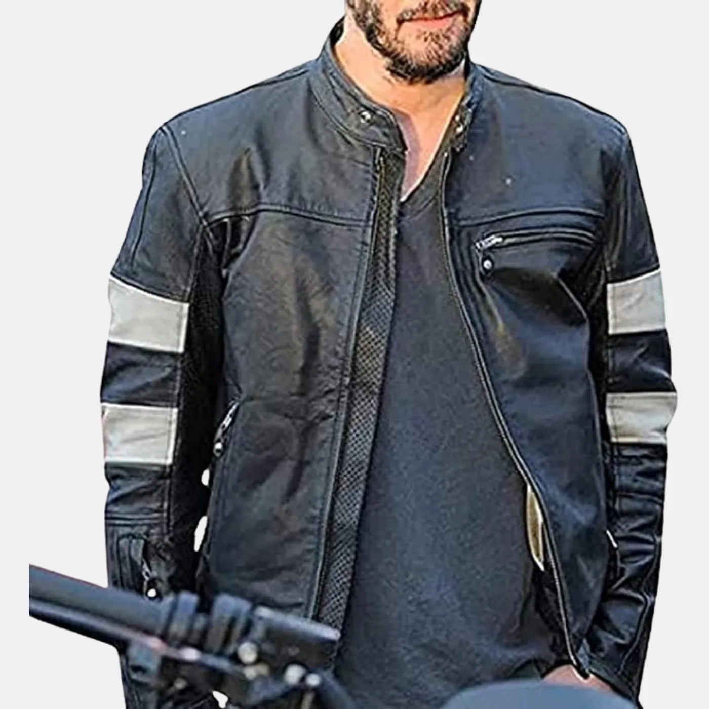 Keanu Reeves riding jacket