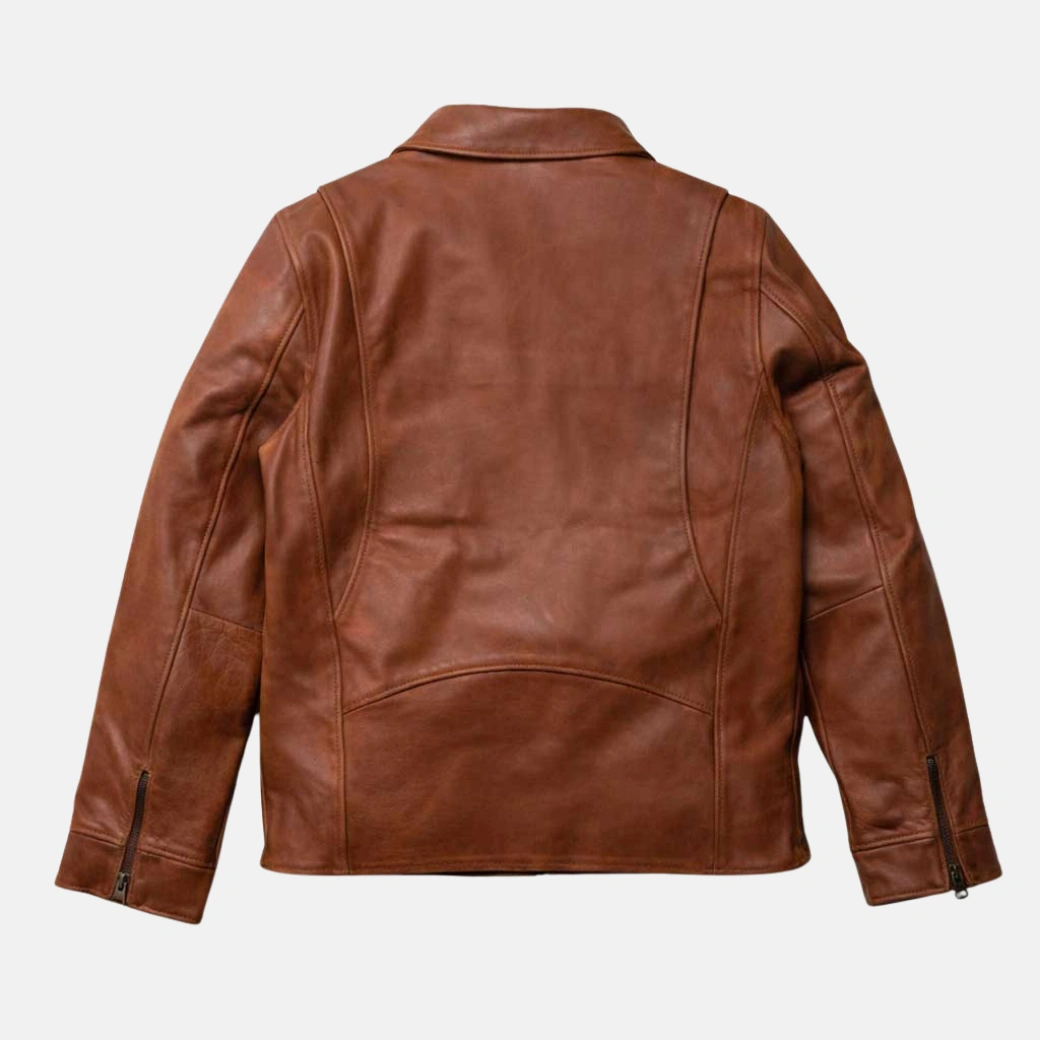 mens brown leather jacket