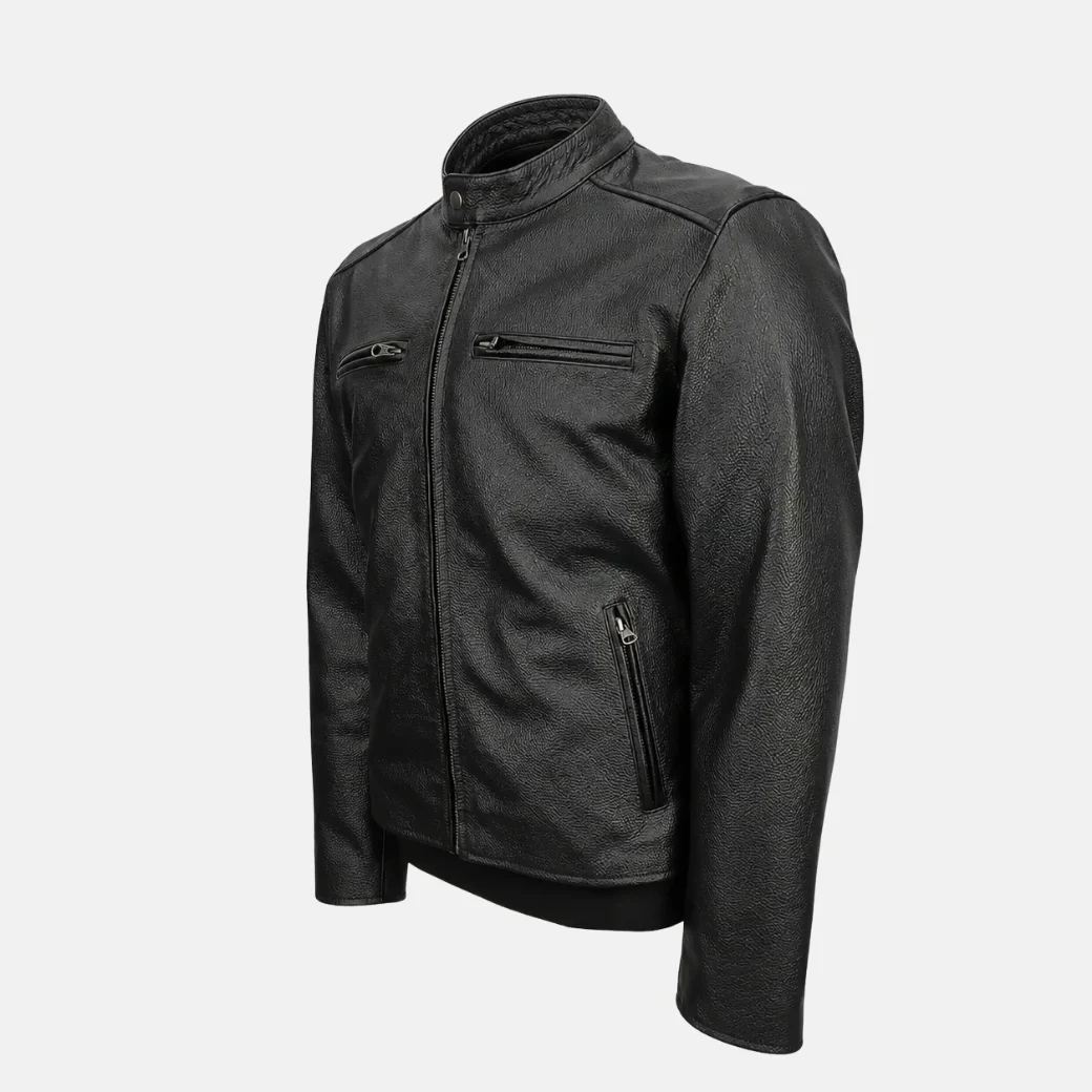 black leather jacket men