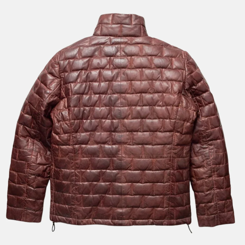 leather light down jacket