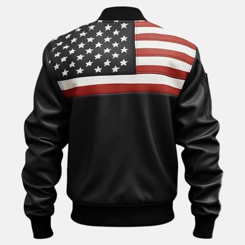 USA Flag Leather Jacket