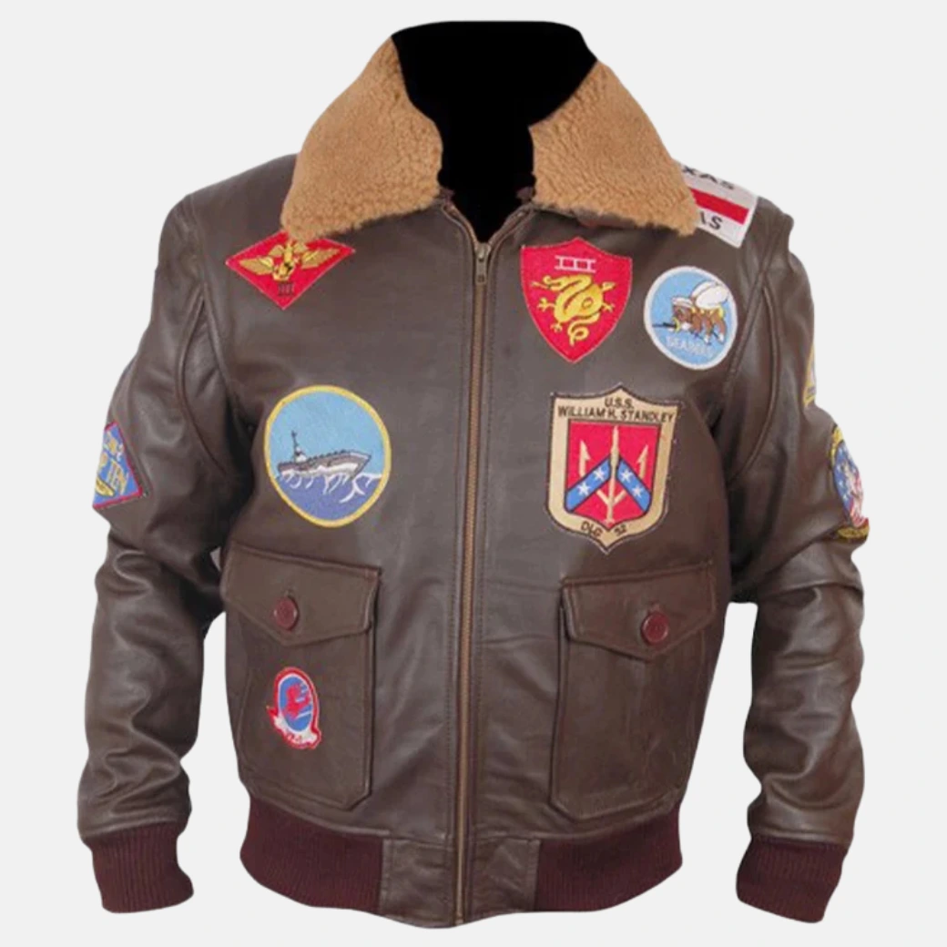 Top Gun Brown Leather Jacket