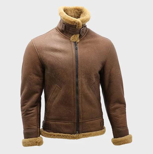Men's WW2 Brown B3 Bomber Leather Jacket thumbnail 3
