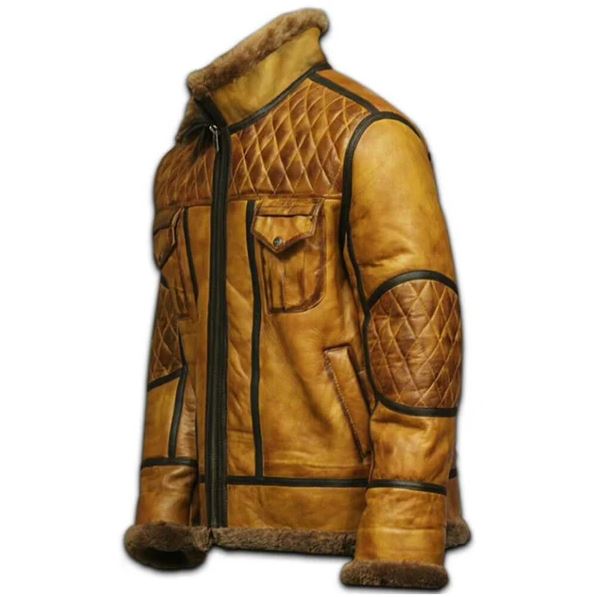 Men's B-10 Bomber Leather Jacket thumbnail 3